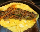超簡単！合挽き肉と野菜のオムレツ！！作り方5写真