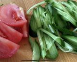 夏野菜と鶏むね肉のパワーサラダうどん作り方3写真
