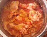 にんにくと塩でトマト煮込みーキャベツと肉作り方4写真