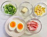 塩バターラーメン風♡in春キャベツで麺♡作り方1写真