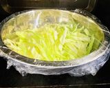塩バターラーメン風♡in春キャベツで麺♡作り方4写真