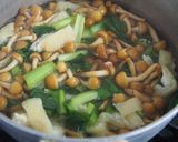 株とりなめこ・小松菜の味噌汁♪ツルツル作り方4写真