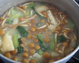 株とりなめこ・小松菜の味噌汁♪ツルツル作り方5写真