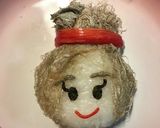 キャラ弁＊銀髪ロングヘアーの女の子作り方9写真