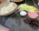 梅しそ昆布とレタスチャーハン作り方1写真