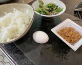 ホウレン草とサバ缶の和え物と納豆炒飯作り方1写真