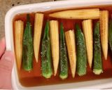 【家つま】オクラとヤングコーンの焼き浸し作り方3写真