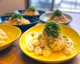 業スー冷凍エビ☆映えエビツナたまパスタ!作り方5写真
