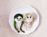 キャラ弁＊銀髪ロングヘアーの女の子作り方10写真