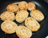 つみれ用鶏肉で！れんこんの甘辛はさみ焼き作り方9写真