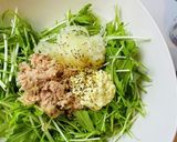 先に切れば簡単・水菜とツナのサラダ作り方5写真