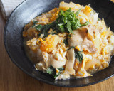 10分で簡単！豚こま・大葉の卵とじ丼♪作り方5写真