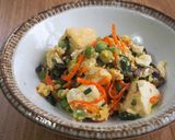 春の炒り豆腐♪うすいえんどう豆入り♪作り方10写真
