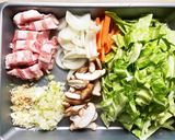豚ばらとキャベツのうどん作り方1写真