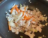 豚ばらとキャベツのうどん作り方2写真