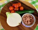 カクテルサラダの冷製パスタ作り方1写真