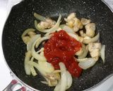 鶏肉としめじのナポリタン作り方4写真