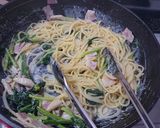 簡単ランチ！ほうれん草のクリームパスタ作り方7写真