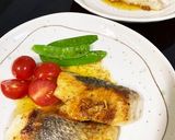スズキのポワレ、味ポンバターで。作り方14写真