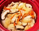 たけのこと油揚げの炊き込みご飯作り方1写真