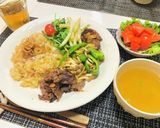 焼肉プレートの夕飯のおかずプレート作り方8写真