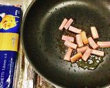 簡単芽キャベツとベーコンのクリームパスタ作り方2写真