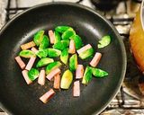 簡単芽キャベツとベーコンのクリームパスタ作り方3写真