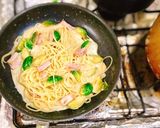 簡単芽キャベツとベーコンのクリームパスタ作り方6写真