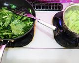 ベーコンと小松菜と豆のピリ辛パスタ作り方2写真