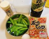 絹さやで簡単な一品作り方1写真