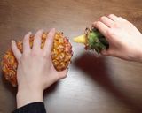 台湾産パイナップルの切り方と簡単水耕栽培作り方3写真