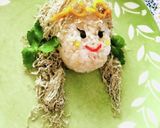 キャラ弁＊銀髪ロングヘアーの女の子作り方15写真