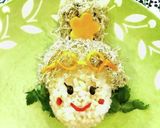 キャラ弁＊銀髪ロングヘアーの女の子作り方16写真