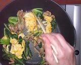 卵入りほうれん草と豚肉のポン酢炒め作り方9写真