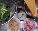 簡単！小松菜とたけのこの和風パスタ作り方1写真