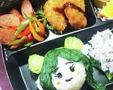 キャラ弁＊小松菜でおだんご頭の女の子作り方11写真