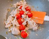 ☆冷凍茄子とミニトマト豚肉の中華卵炒め☆作り方4写真