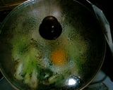 豚挽き肉とチンゲン菜の半熟卵のっけ丼♪作り方6写真