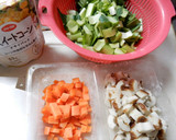 ちくわとコーンとにんじんと小松菜かき揚げ作り方1写真