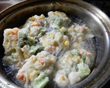 ちくわとコーンとにんじんと小松菜かき揚げ作り方3写真