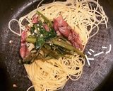 ホタルイカと空芯菜のパスタ作り方5写真