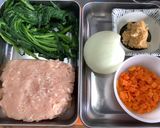 美味！春菊と新玉ねぎ・鶏ひき肉の焼売♬作り方1写真