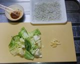 フライパン一つでしらすとキャベツのパスタ作り方1写真