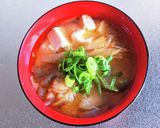 みょうがと茄子・豆富の味噌汁作り方9写真
