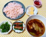 長ネギと豚肉の素麺の温かいつけだれ作り方3写真