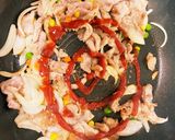 玉ねぎ半分・豚肉100gのポークチャップ作り方8写真