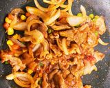 玉ねぎ半分・豚肉100gのポークチャップ作り方9写真