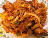 玉ねぎ半分・豚肉100gのポークチャップ作り方10写真