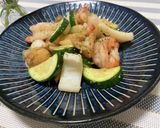 海鮮とズッキーニの炒めもの作り方5写真