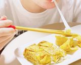 簡単・さけるチーズ挟んだ卵焼き伸びます作り方2写真